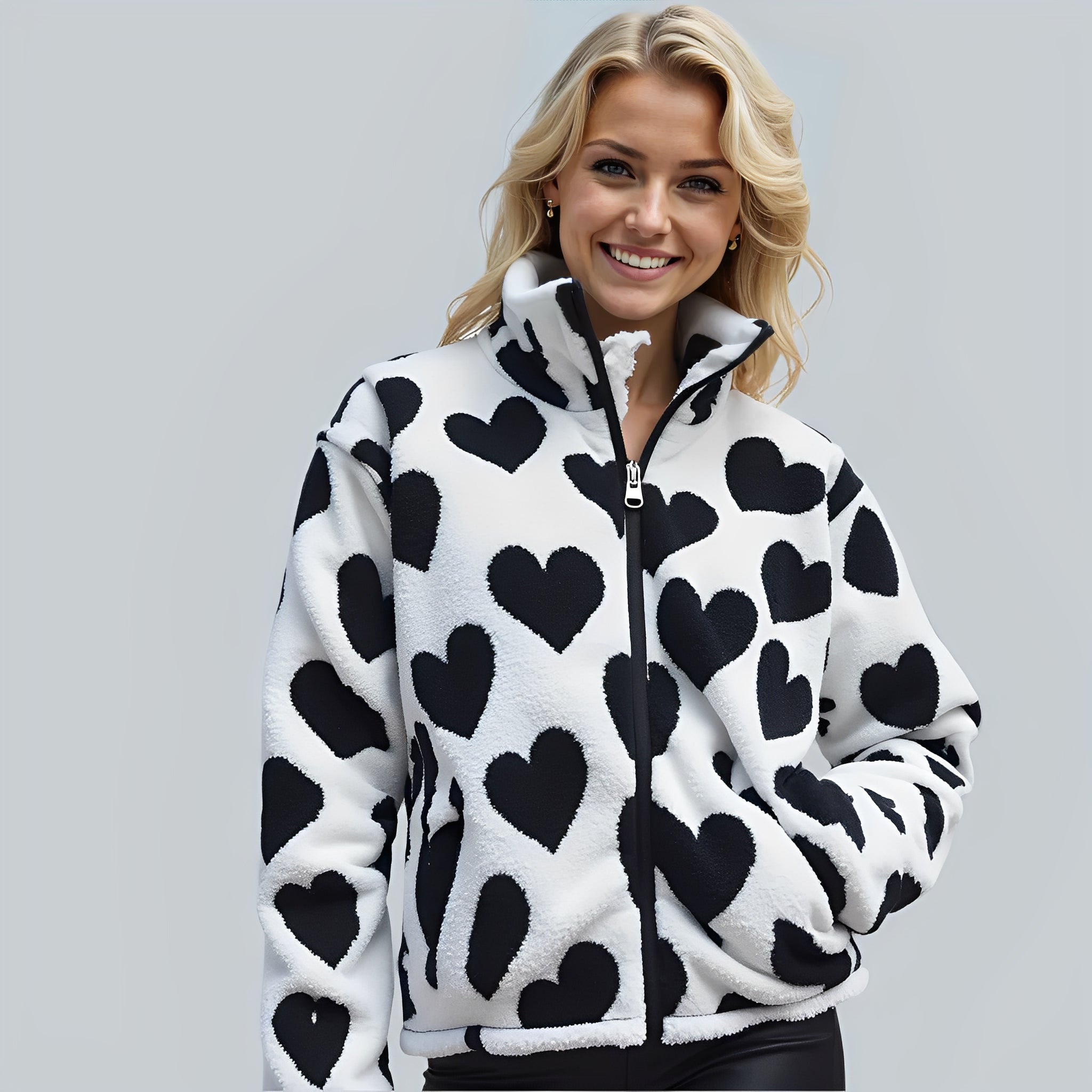 Maria – dwustronna kurtka w serduszka