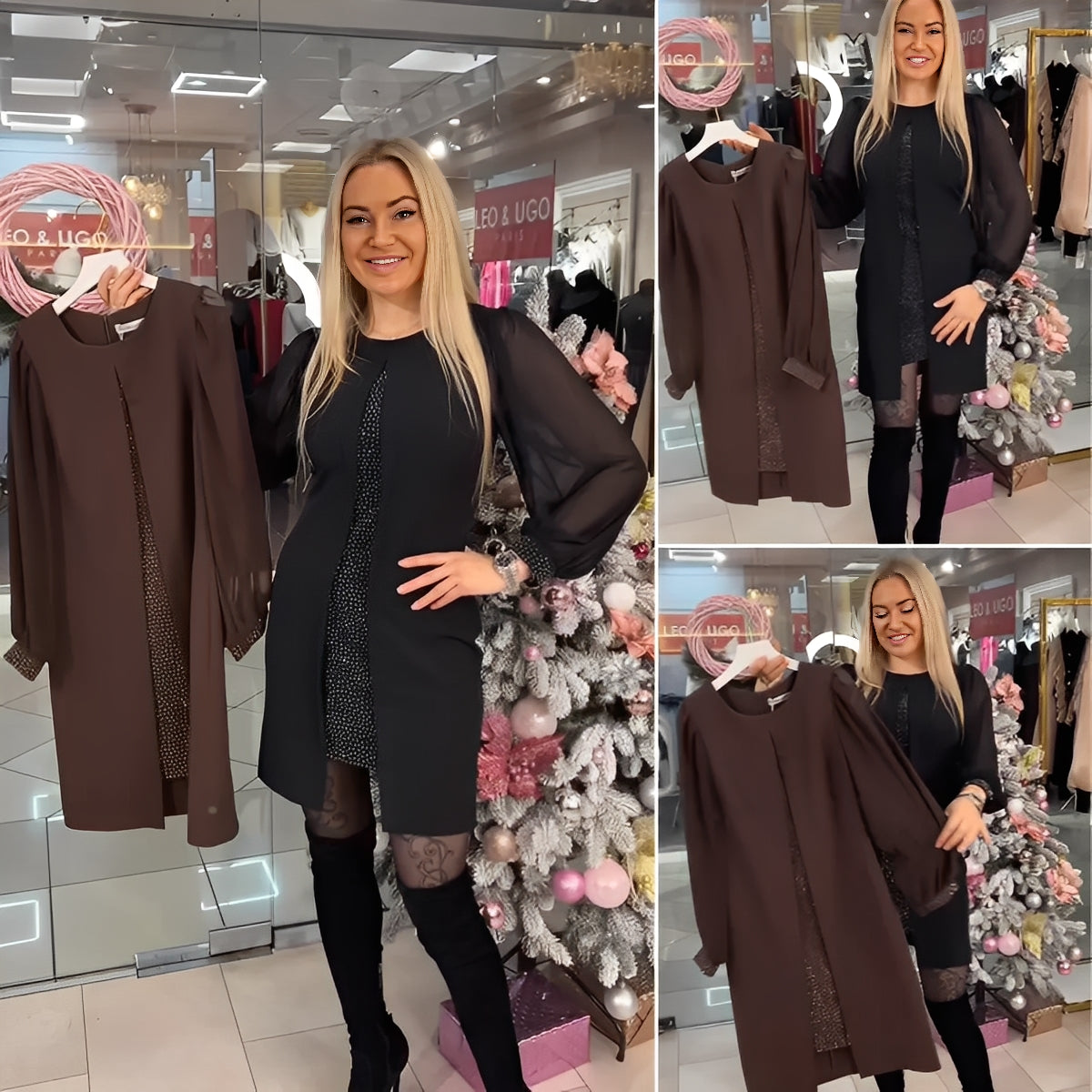 Maria – elegancka sukienka z narzutką na jesień i zimę