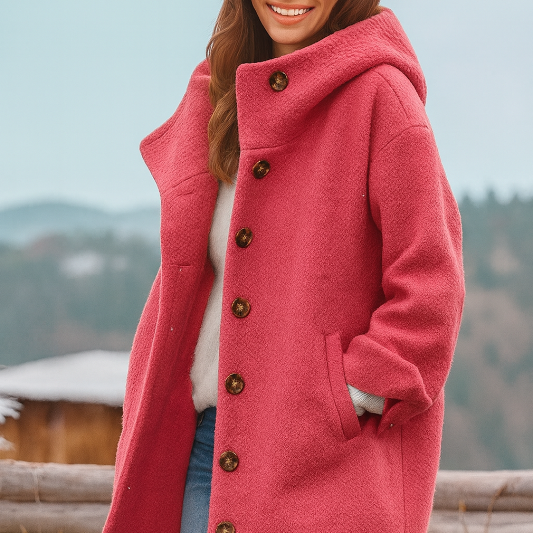 Maria – przytulny codzienny płaszcz o średniej długości